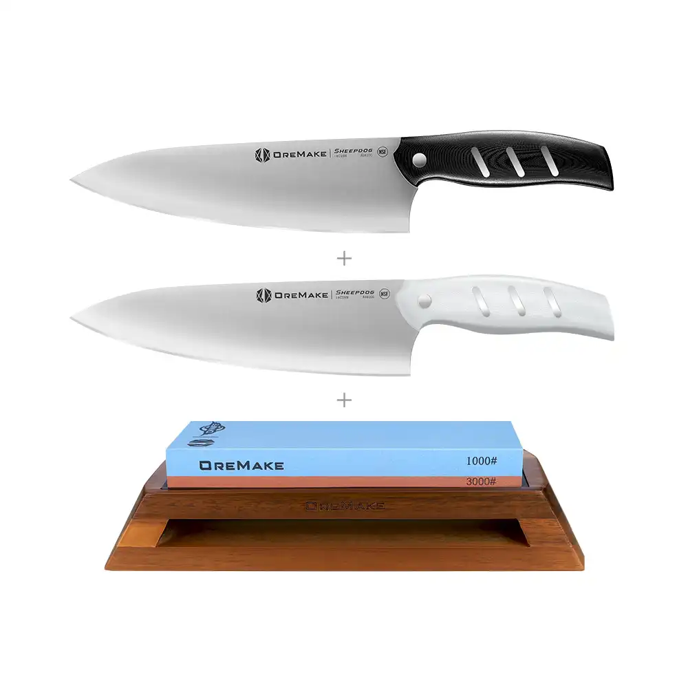 OREMAKE Sheepdog 8'' Chef's Knife Bundle Whetstone