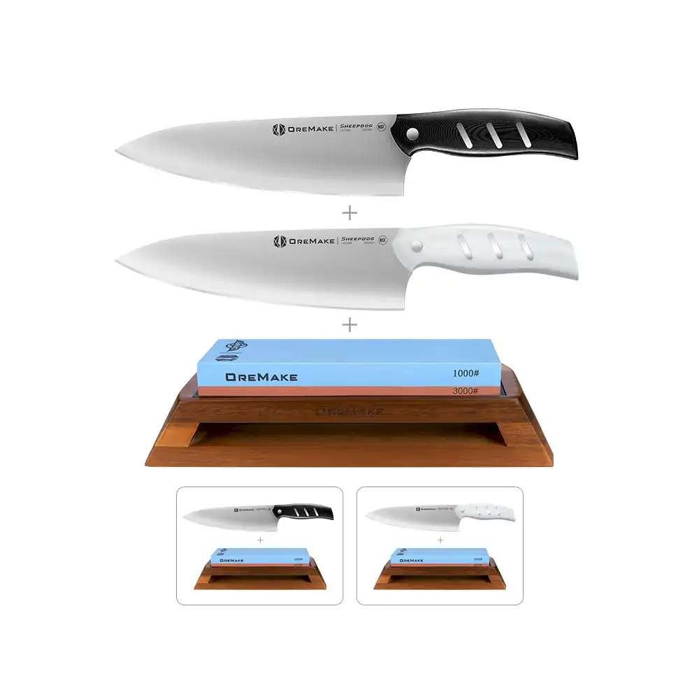 OREMAKE Sheepdog 8'' Chef's Knife Bundle Whetstone