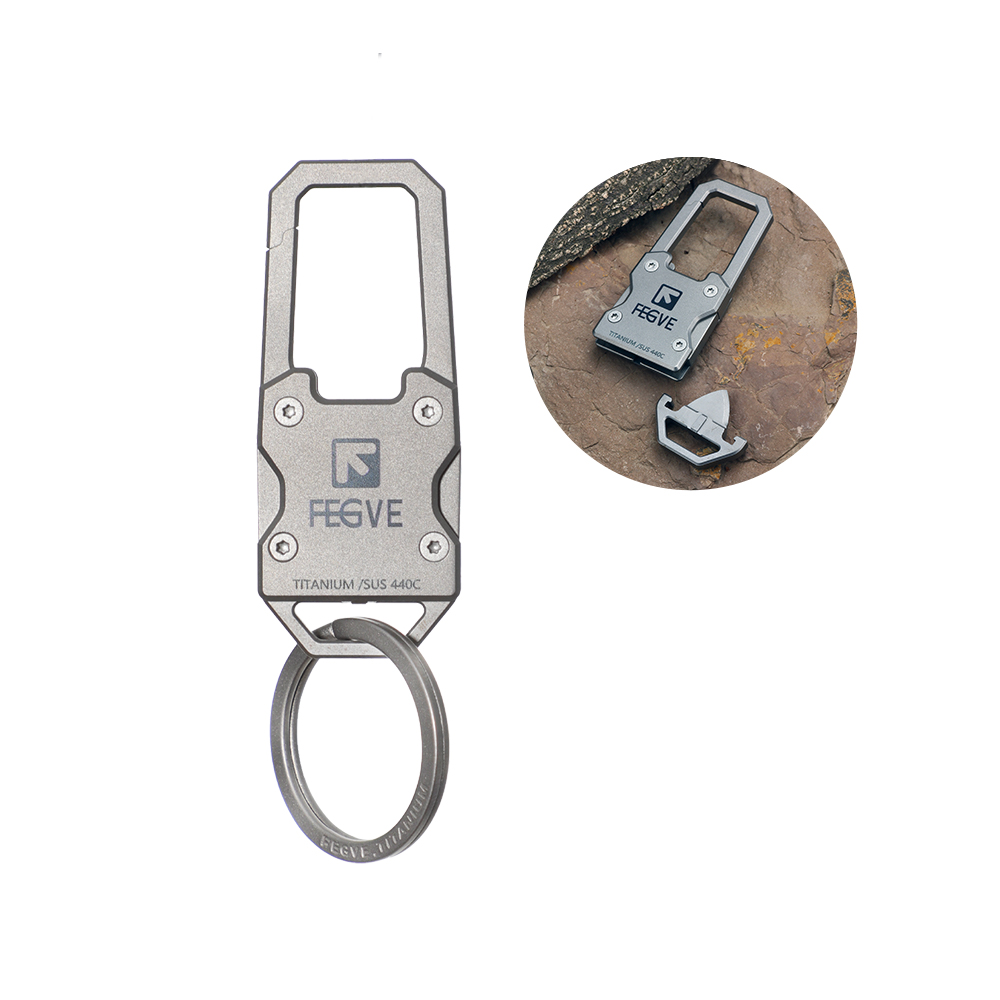 Stainless steel key ring 360° Spin Cowhide keychain FEGVE