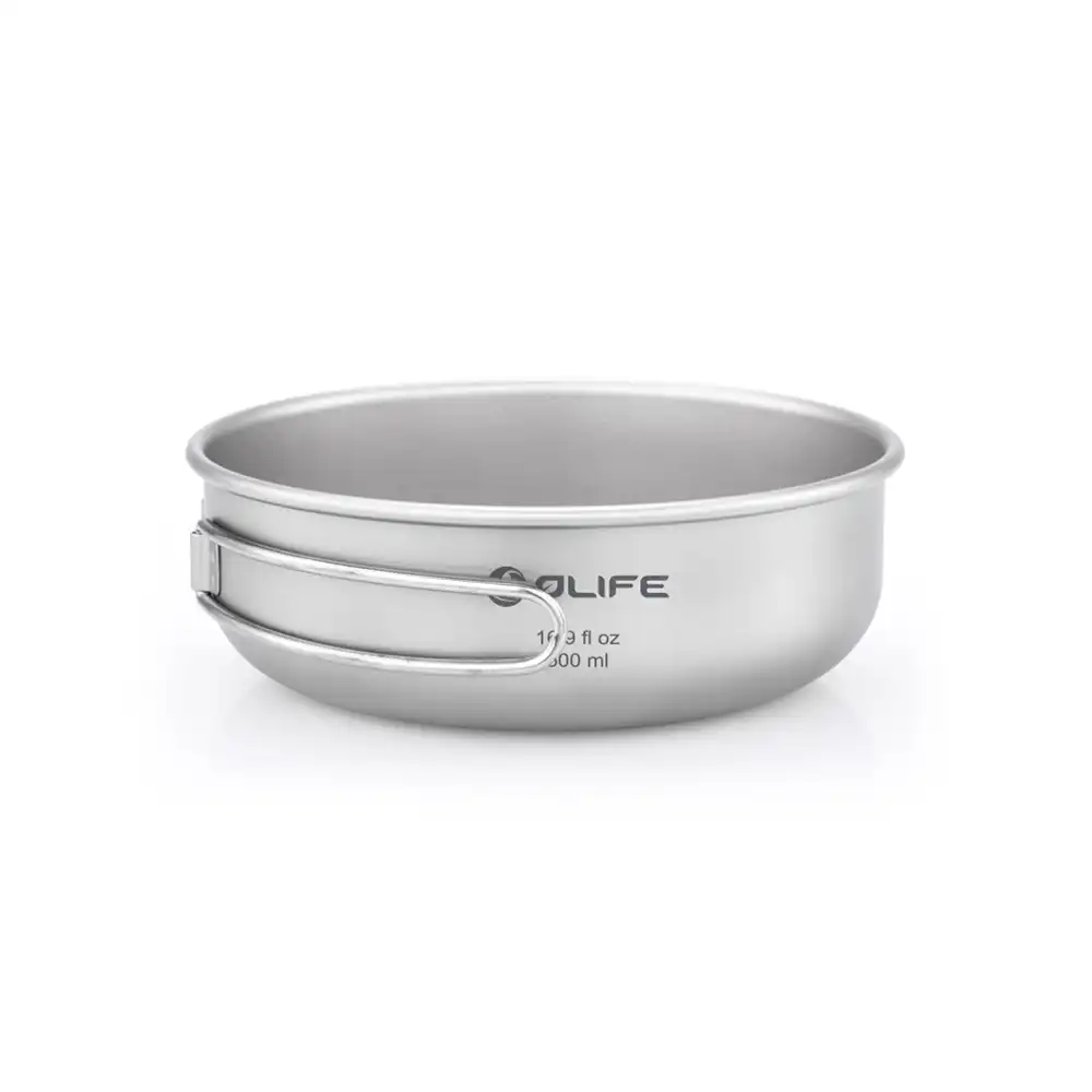 OLIFE Titanium Bowl Set with Folding Handles (OCB02)