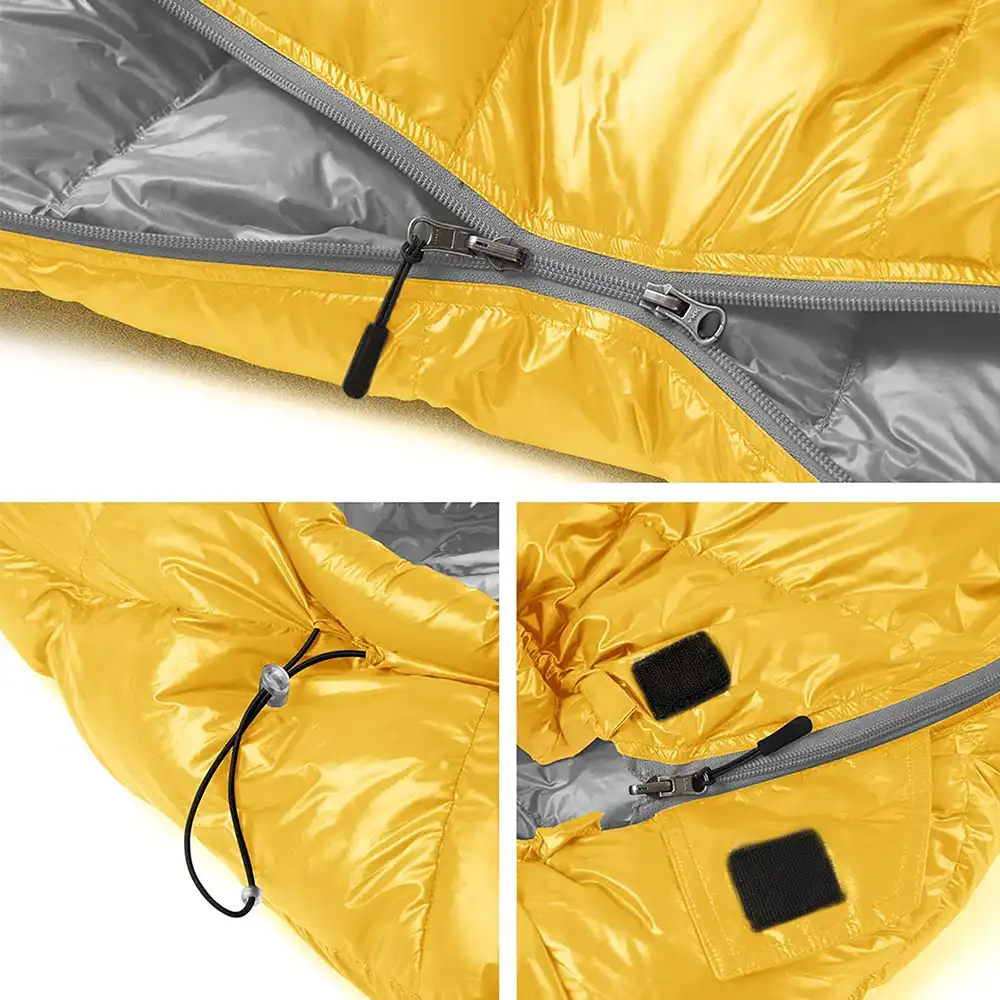 NATUREHIKE CW400 Ultralight Goose Down Hooded Envelope Sleeping Bag