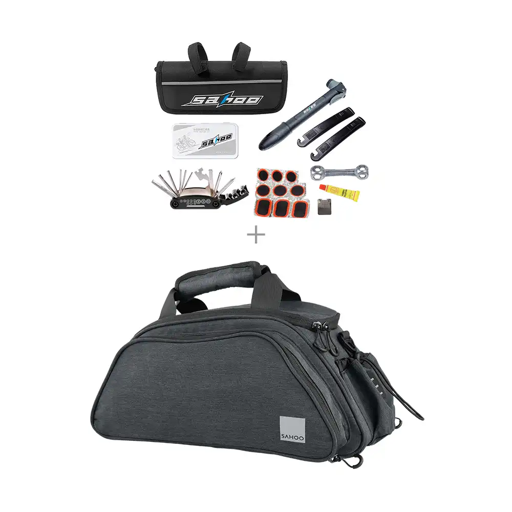 Bike Tool Kit Bag / Handlebar Bag & Bike Rear Rack Bag Bundle