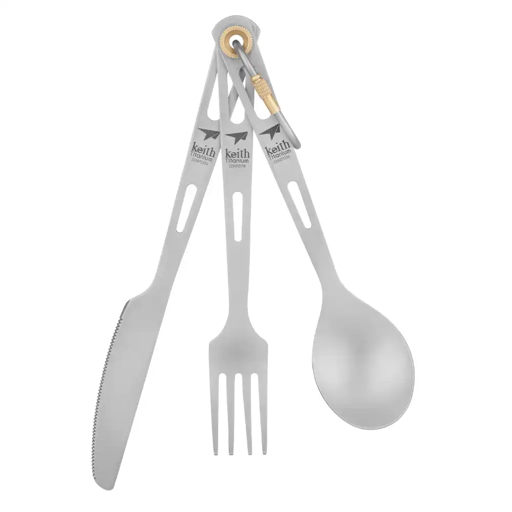 KEITH Ti5310 Ultralight Titanium 3-Piece Cutlery Set