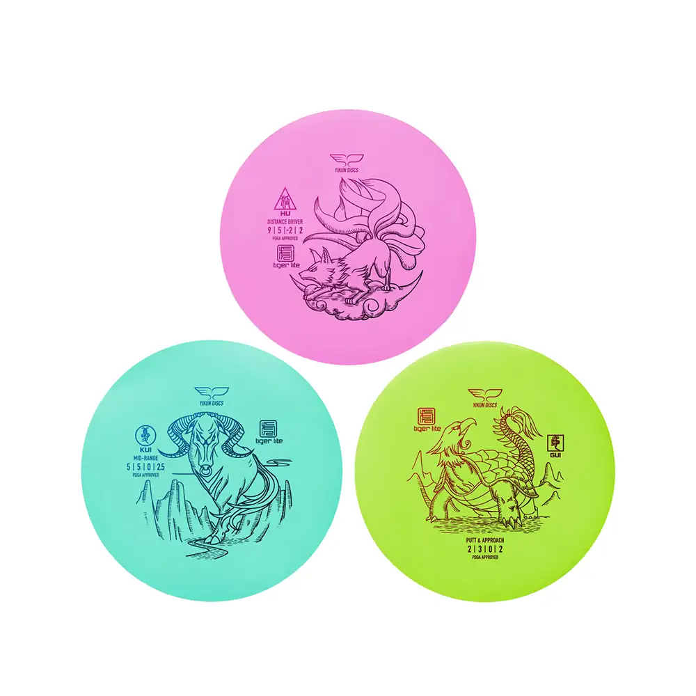 YIKUN DISCS Tiger Lite Disc Golf Starter Set (3 Discs)