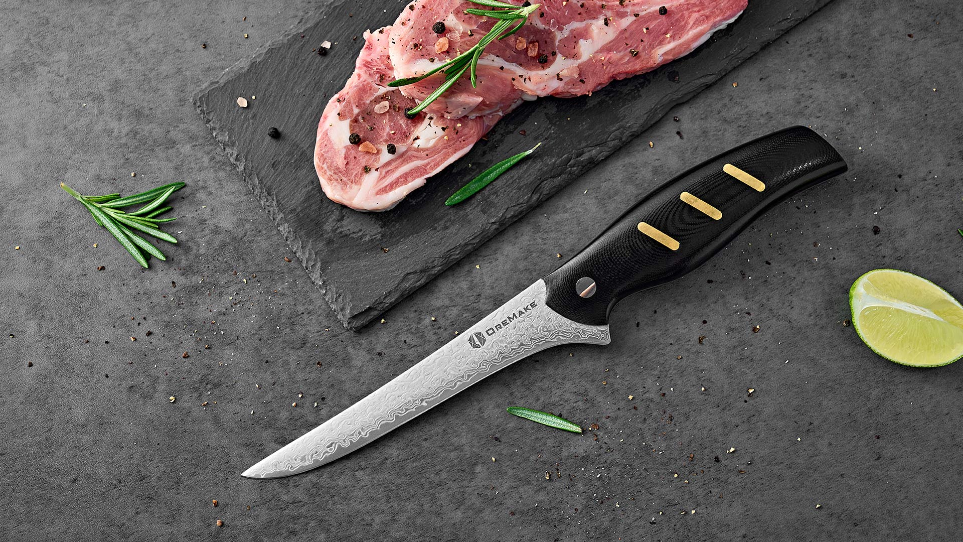 OreMake Sheepdog 6" Damascus Steel Boning Knife