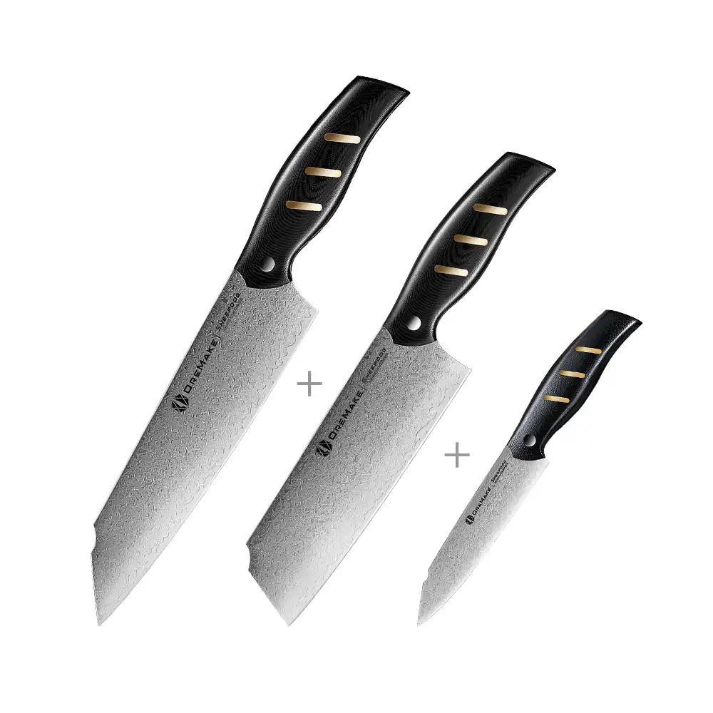 OREMAKE Sheepdog Damascus Kitchen Knife Hot Set