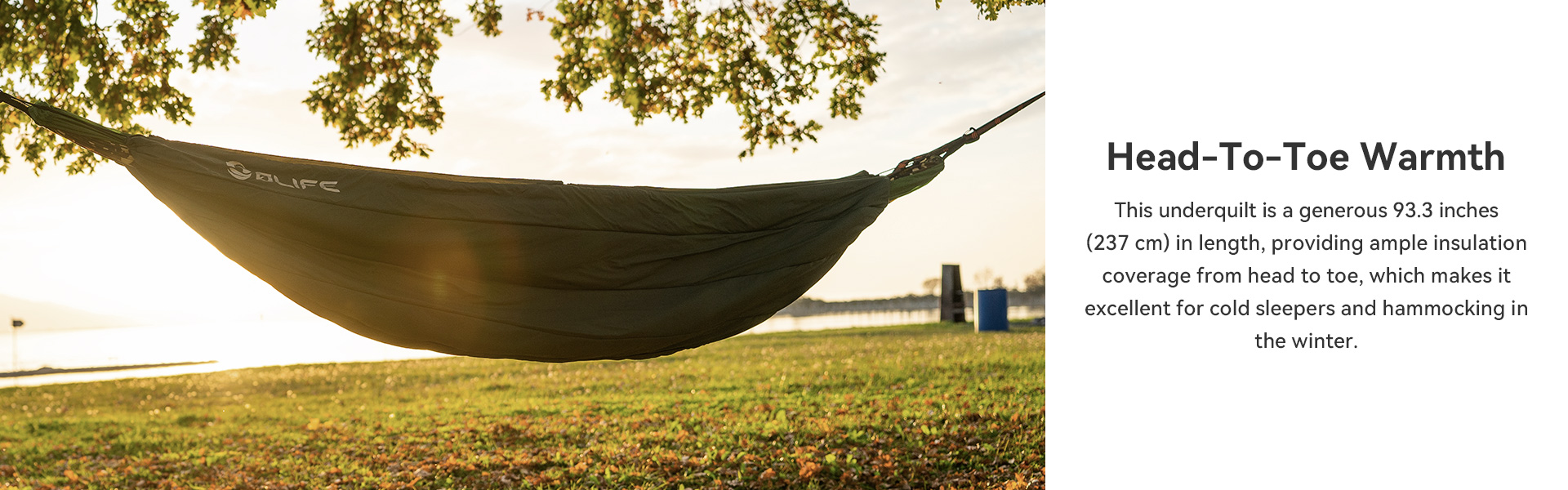 OLIFE Sunbreeze Camping Hammock Underquilt with Synthetic Insulation