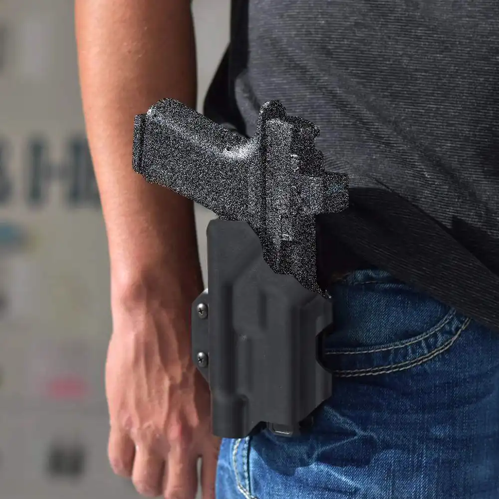 BLADE-TECH OWB Light Bearing Boltaron Holster for Olight PL Turbo and Glock 19/44/45 Gen 3-5