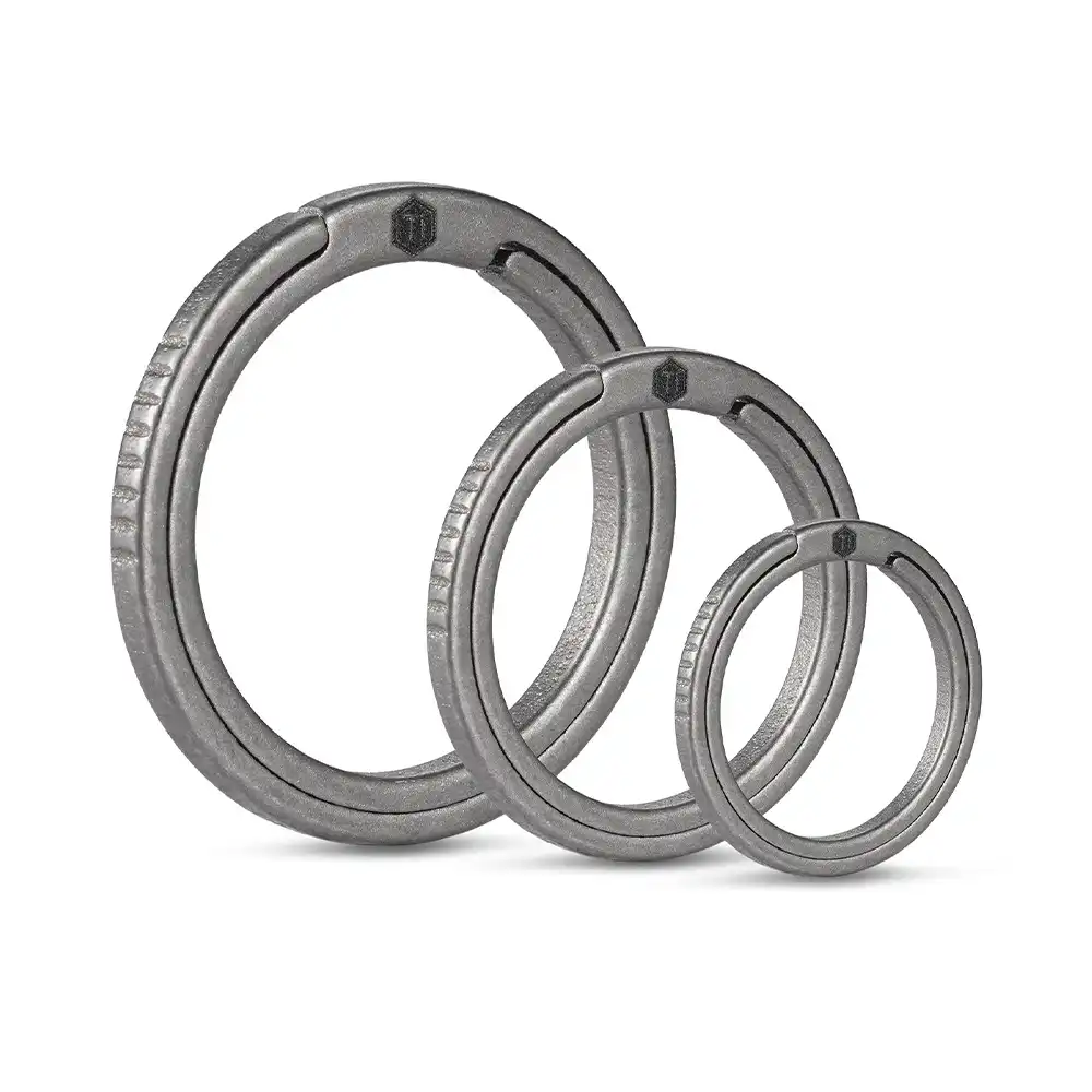 KEYUNITY KA02 Titanium Alloy Side-Pushing Key Rings (3 Pack)