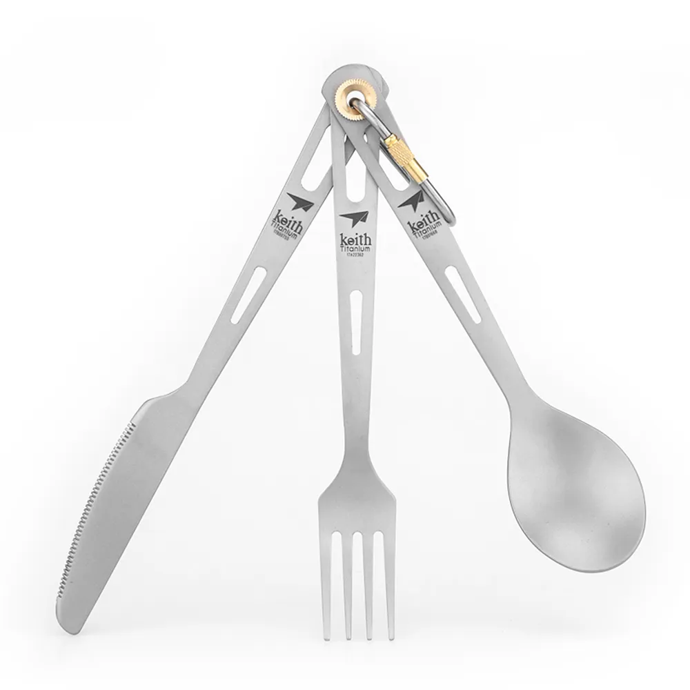 KEITH Ti5310 Ultralight Titanium 3-Piece Cutlery Set