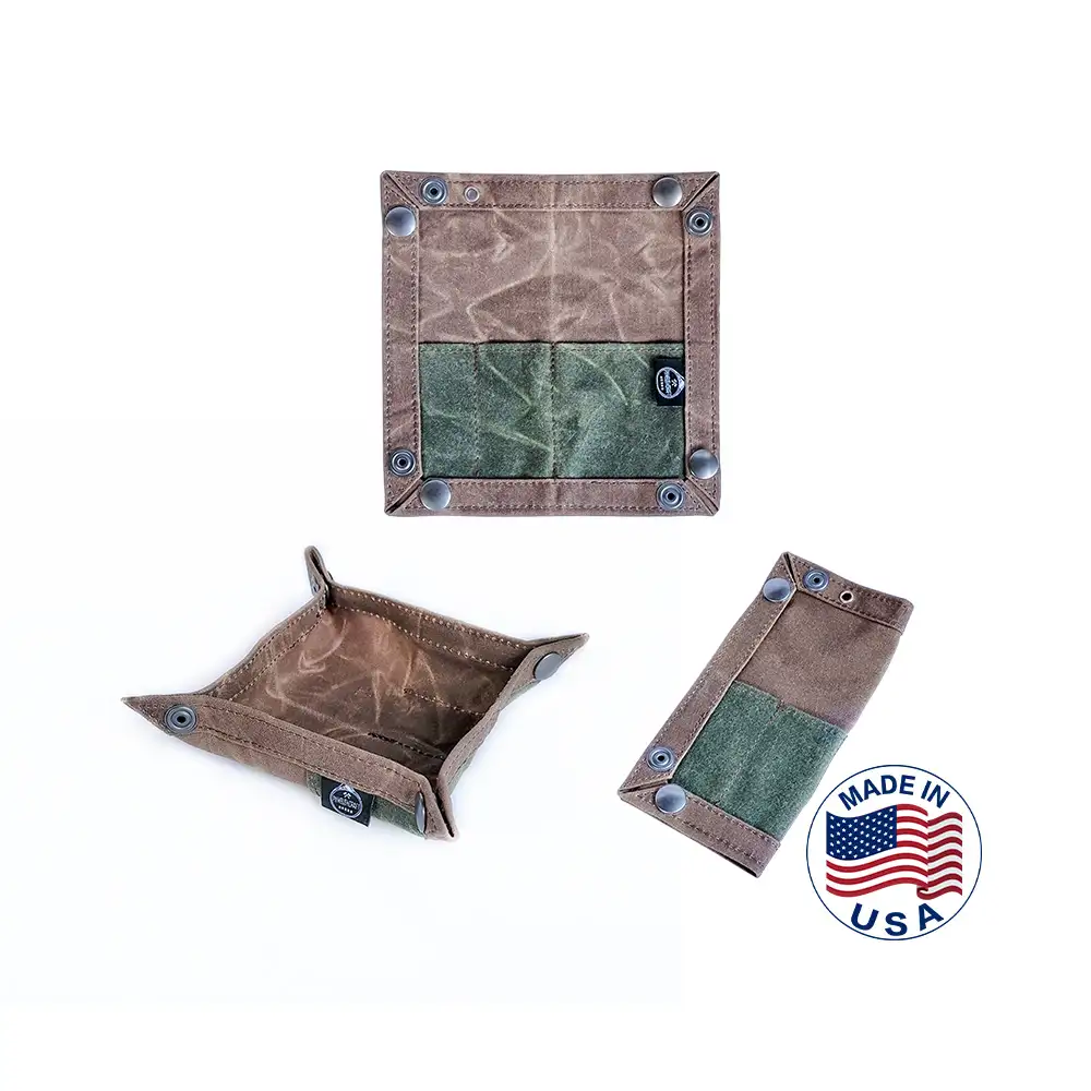 PNWBUSHCRAFT EDC Waxed Canvas Travel Tray V2.0