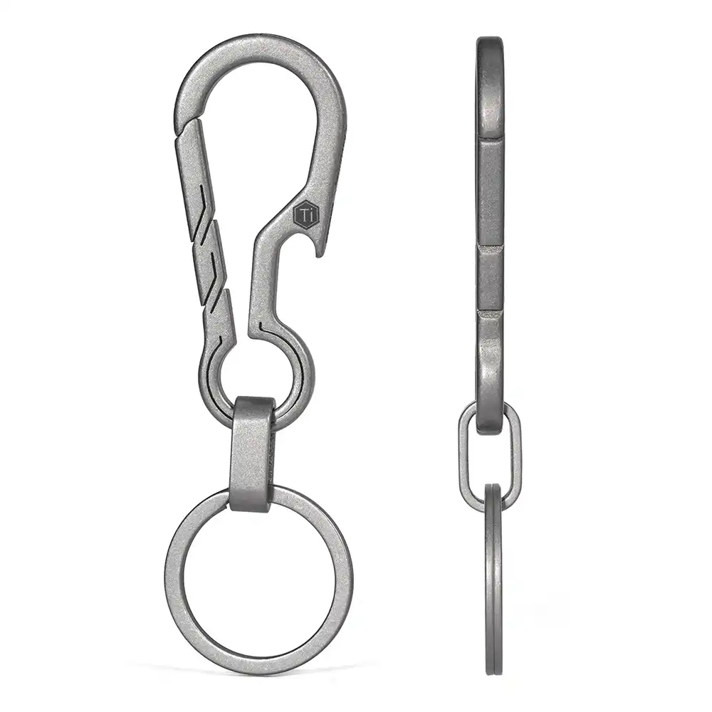 KEYUNITY KM01 Titanium Alloy Carabiner Keychain with Bottle Opener