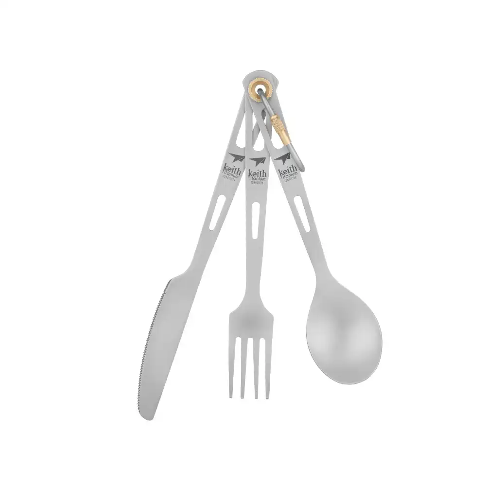 KEITH Ti5310 Ultralight Titanium 3-Piece Cutlery Set