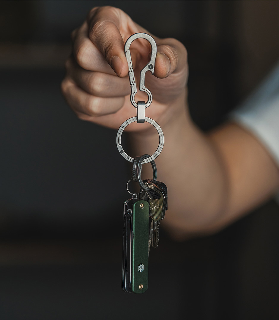 KeyUnity KA02 Titanium SidePushing Key Rings (3 Pieces)