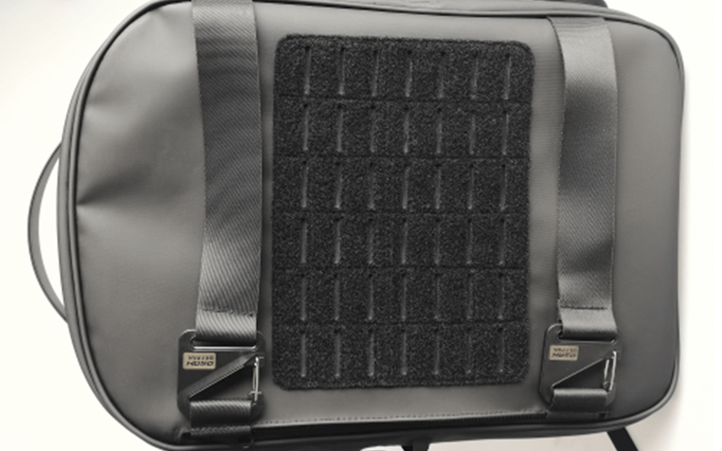 This picture shows a commuter bag that can be shown placed horizontally.