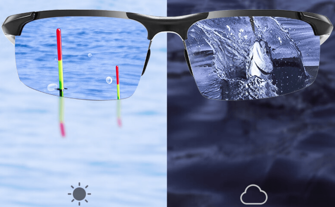 This picture shows the difference with and without polarized lenses.