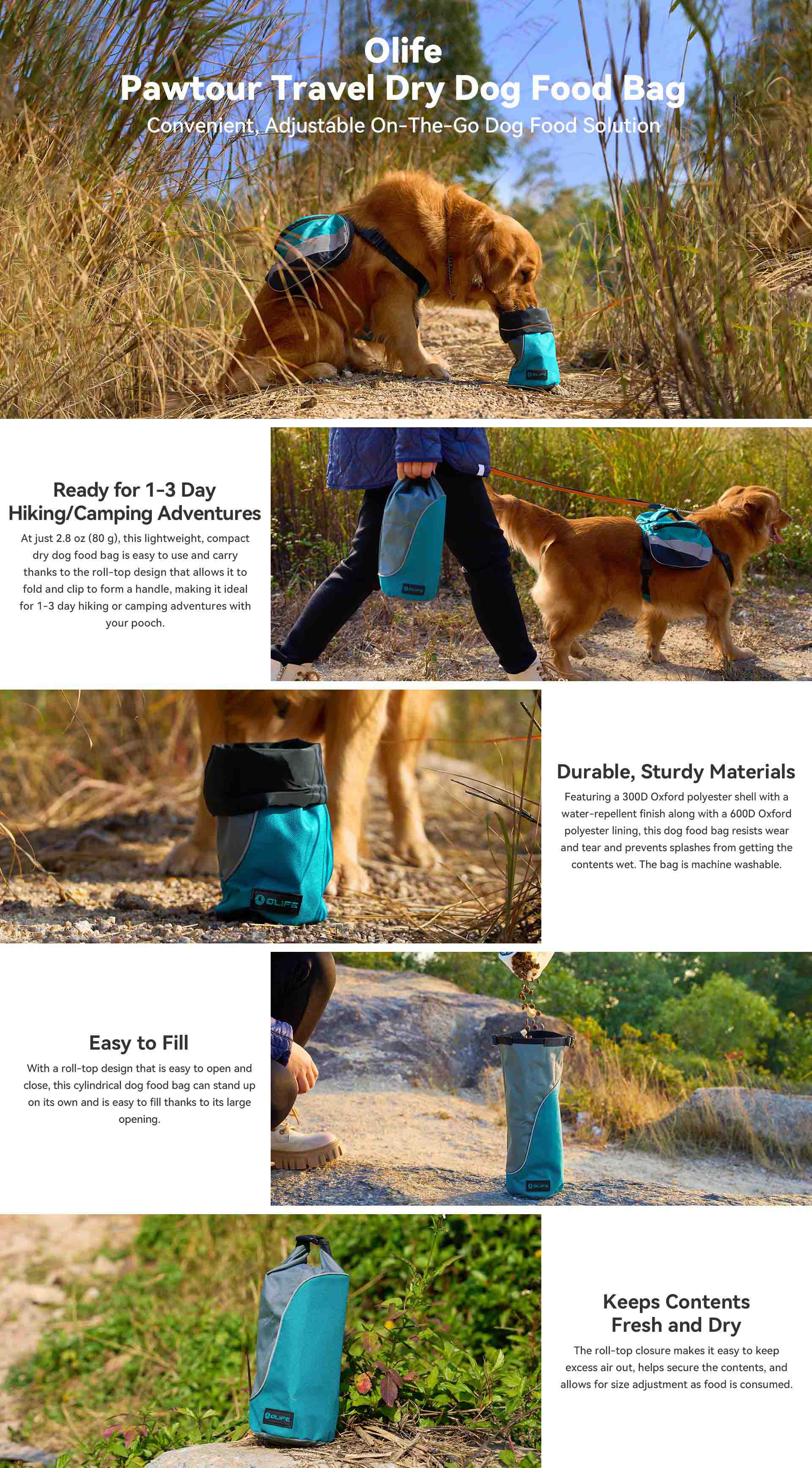 OLIFE Pawtour Travel Dry Dog Food Bag Obuy USA
