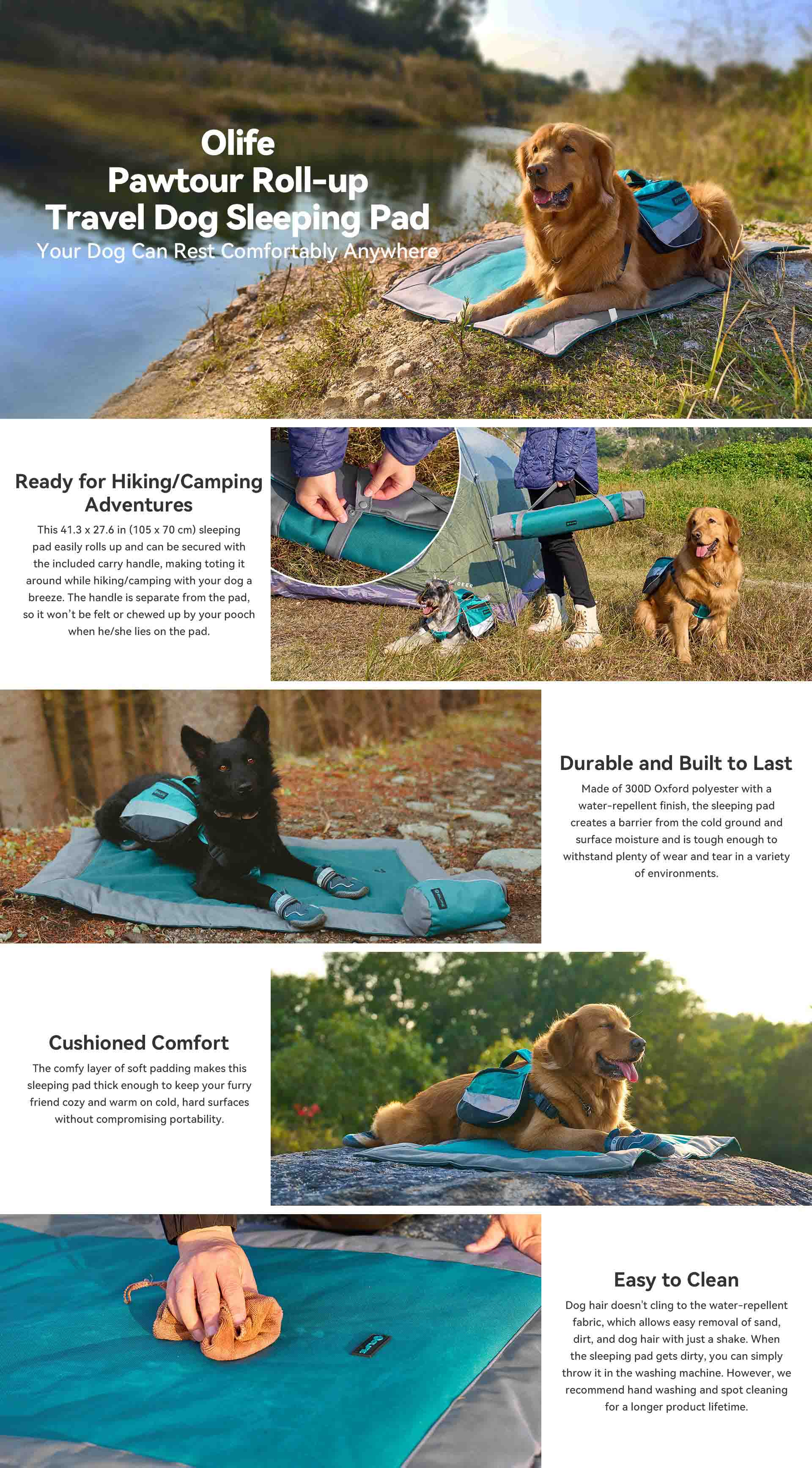 OLIFE Pawtour Rollup Travel Dog Sleeping Pad Obuy USA