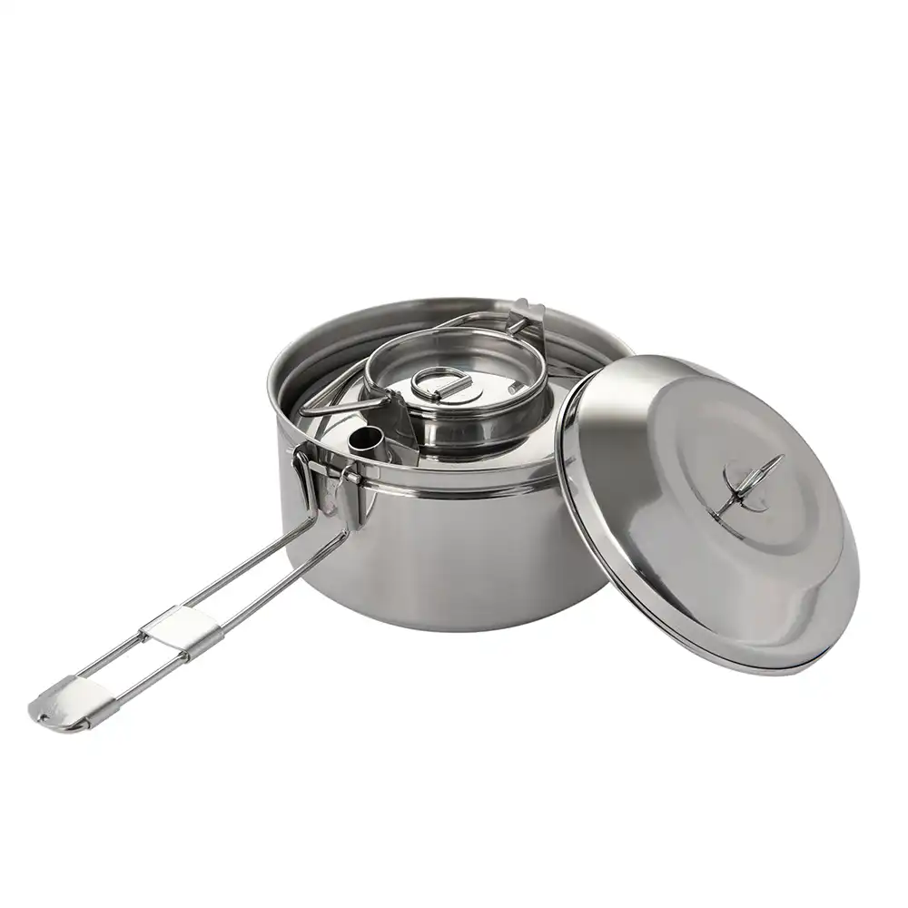 Antarcti 1 liter stainless steel camping pot with locking lid Fire-Maple