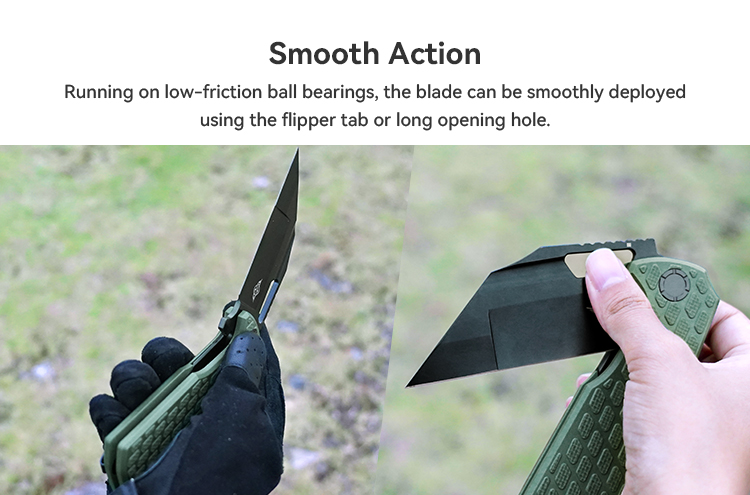 OKNIFE Heron L1 Tactical Knife, Folding Pocket Knife with D2 Steel