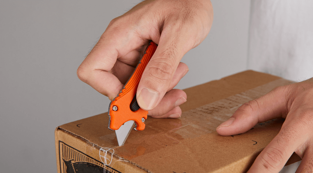 This picture shows the utility knife for cutting cartons.