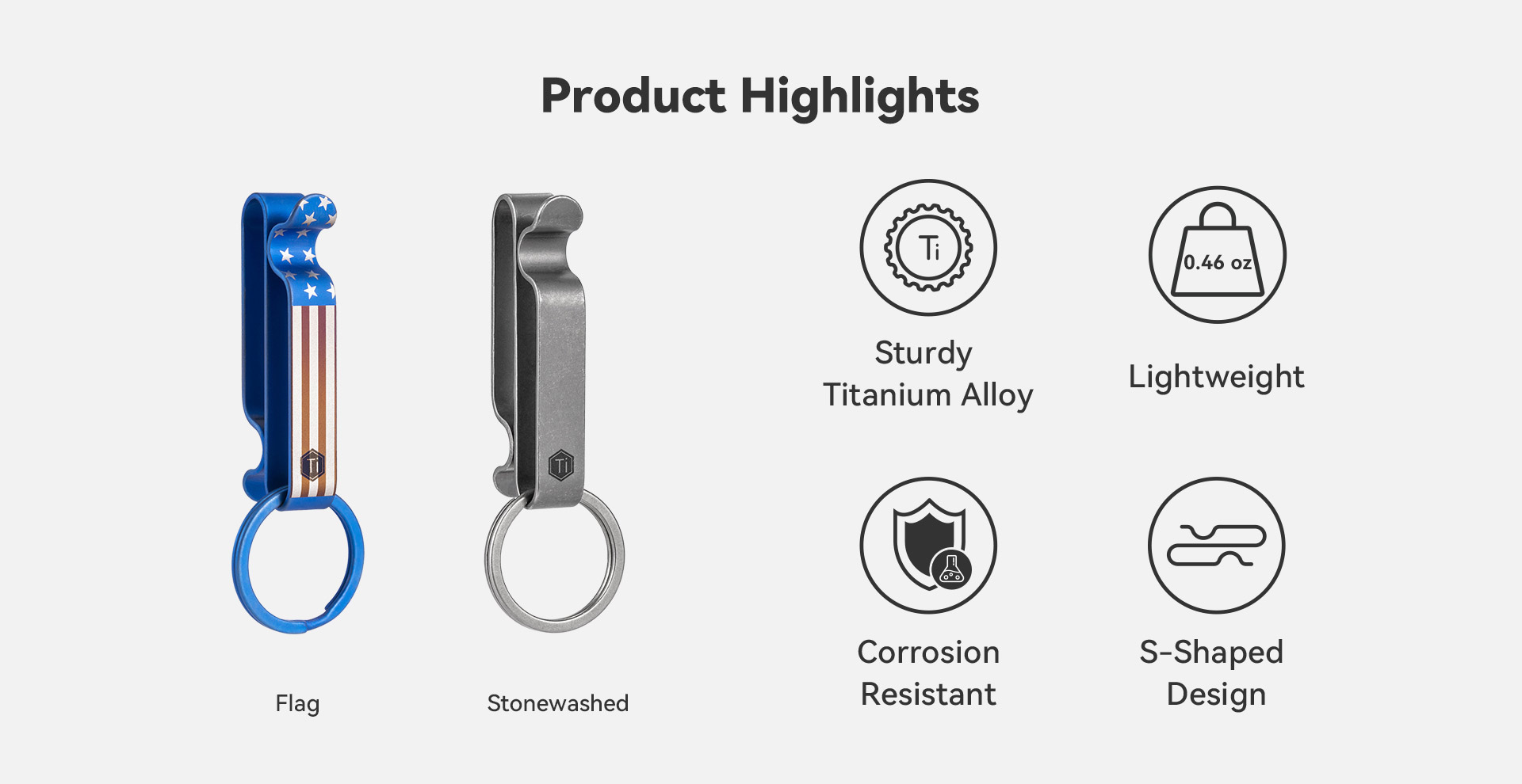 KeyUnity KM00 Titanium Alloy Quick Release Belt Clip Keychain Obuy