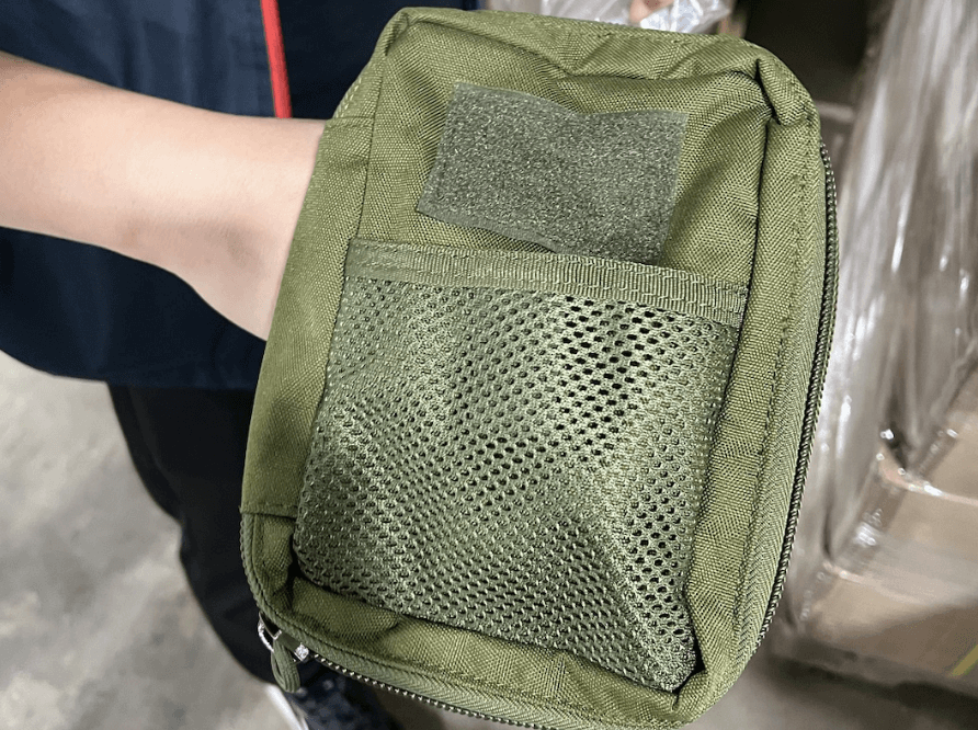This picture shows can show an army green tactical bag.