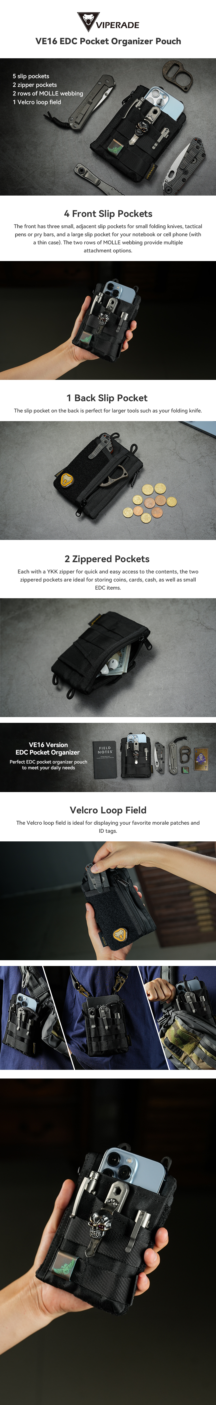 EDC Pouch With Velcro EDC Pocket Organizer 