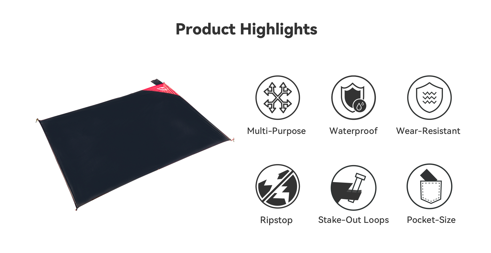 Naturehike Waterproof Mat with DoubleSided Silicone Coating